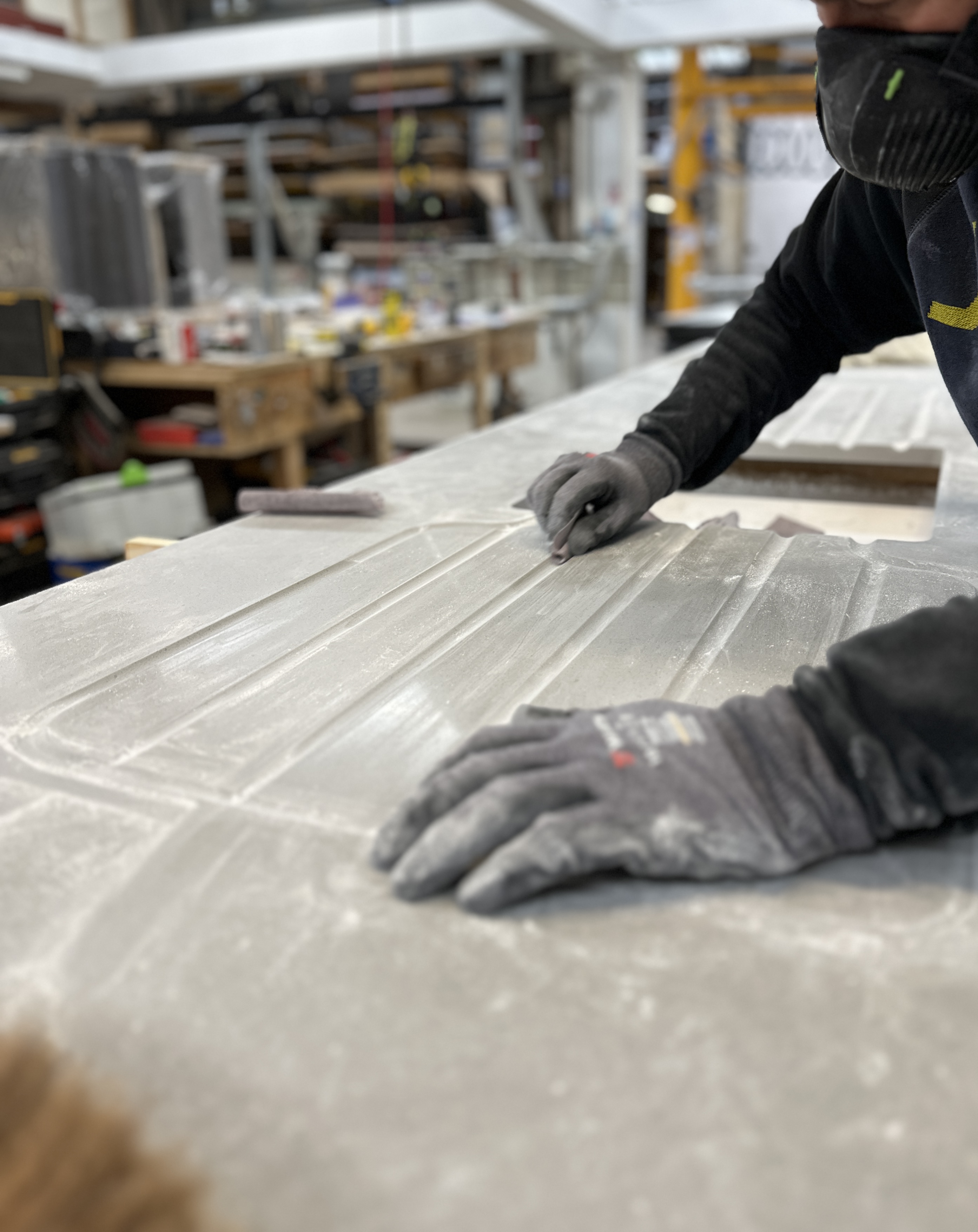 Solid surface worktop fabrication